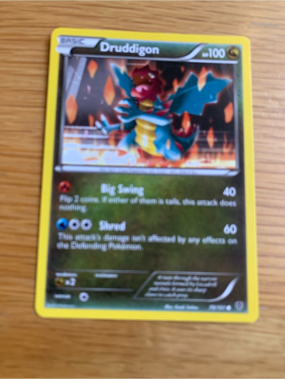 Druddigon Trading Card - Yellow Border